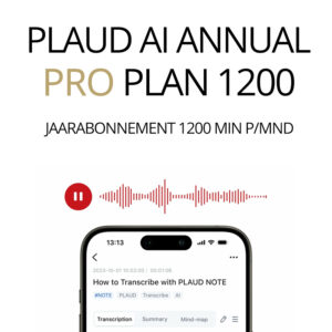 PLAUD AI Annual Pro Plan - AI Abonnement met 1200 minuten per maand voor Plaud Note en Plaud NotePin