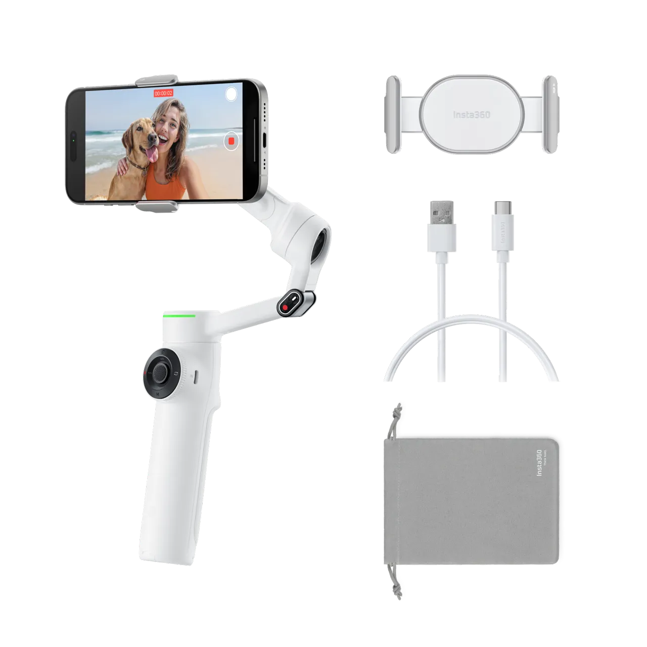 Insta360 Flow 2 White Standard Bundle in de verpakking